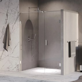 Brauer Void profielloze nisdeur 150cm met draaideur 70cm aan muur chroom