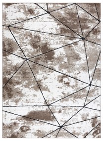Tapijt modern COZY Polygons, geometrisch , drieho  - Structureel,  twee poolhoogte , bruin