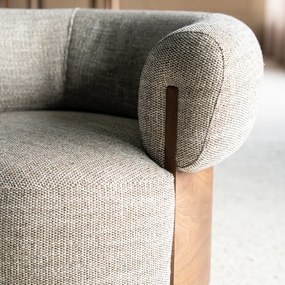 Fauteuil Met Hout Draaibaar Taupe