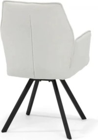 Eetkamerstoel - Tina - stof Teddy wit