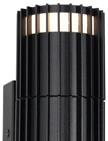 Design buiten wandlamp zwart 2-lichts IP44 - Boris