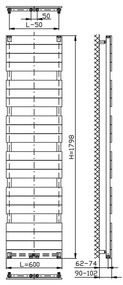 Sapho Bondi radiator wit 60x179cm 965W