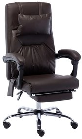 vidaXL Massage kantoorstoel kunstleer bruin