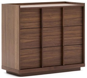 Kave Home Onix Walnoot Ladenkast Japandi - 100x50x78cm.