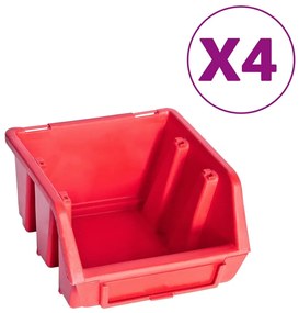 vidaXL 8-delige Opslagbakkenset met wandpaneel rood en zwart