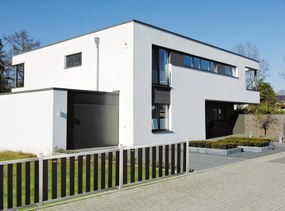 Tuinhek composiet Design antraciet met blank alu frame (180 x 80 cm)