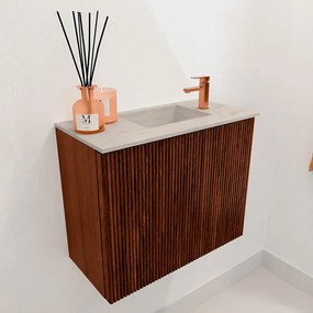 Mondiaz Joya DLux 50cm toiletmeubel ruby met wastafel faye rechts 1 kraangat opalo
