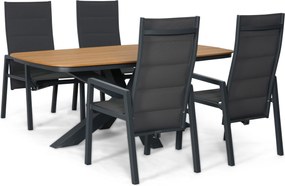 Tuinset 4 personen 180 cm Aluminium Grijs Lifestyle Garden Furniture Essence/Camila