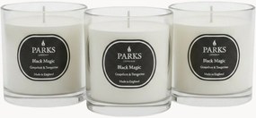 Handgemaakte geurkaarsen Black Magic (grapefruit, mandarijn & witte muskus), 3-delig