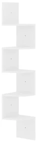 vidaXL Hoekwandschap 19x19x123 cm spaanplaat hoogglans wit