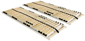 vidaXL Lattenbodems 2 st met 28 latten 7 zones 90x200 cm