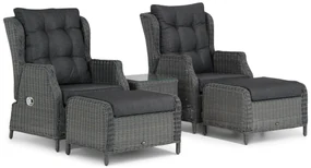 Bistroset 2 personen  Wicker Zwart Garden Collections Chicago