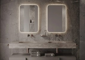 Martens Design Vegas spiegel met LED verlichting, spiegelverwarming en sensor 45x90cm mat zwart