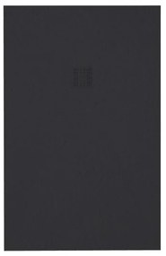 ZEZA Grade Douchebak - 120x100cm - antislip - antibacterieel - mineraalmarmer - rechthoek - mat zwart 400000000000019763