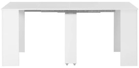 vidaXL Eettafel verlengbaar 175x90x75 cm hoogglans wit