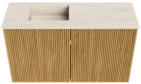Mondiaz Joya DLux 70cm toiletmeubel oak met wastafel faye links 1 kraangat meli