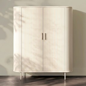 Beige Opbergkast Met Ribbels 145x190 - 145x45x190cm.
