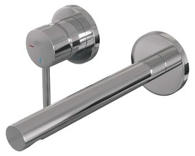 Brauer Chrome Edition ColdStart wastafelkraan inbouw rechte uitloop en rozetten model A2 chroom