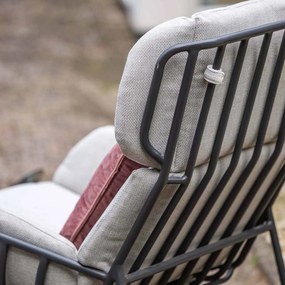 Garden Impressions Fresno loungestoelen donker grijs - Lucas bijzettafel Ø50 cm