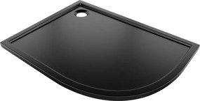 Mexen Flow douchebak halfcirkel asymmetrisch slim links 90 x 80 cm, zwart mat - 46Q708090L