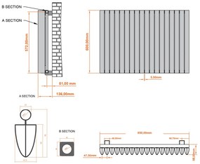 Eastbrook Witney radiator 85x60cm aluminium 1437W wit mat