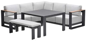 Garden Impressions Malakka lounge dining set 5-delig - valley sand - light teak look