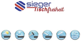 Sieger Boulevard klaptafel 120x80 cm -  Antraciet vivodur