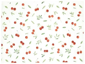 Placemat geribbeld, GOTS bio-katoen, kersen, 35 x 50 cm