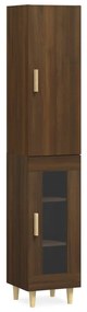 vidaXL Hoge kast 34,5x34x180 cm bewerkt hout bruineikenkleurig