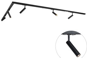 Modern railsysteem met 5 spots zwart 1-fase - Iconic Ivy