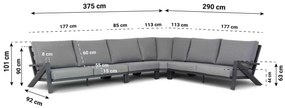 Loungeset tuin 6 personen Aluminium Grijs  Santika Furniture Santika Cinta