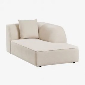 Rechter Chaise Longue Voor Cardea Gestoffeerde Modulaire Bank Stof Chenille Beige – Crème - Sklum
