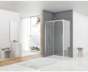 Van Rijn Products ST06 Softclose schuifdeur - 178.5x200cm - helder glas - dikte 8mm - tbv hoekcabine - incl. greep - chroom ST06350180