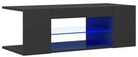 vidaXL Tv-meubel met LED-verlichting 90x39x30 cm grijs