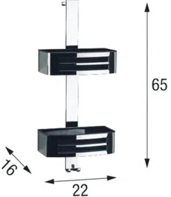 Novellini Korf H65xB22xD16cm rechthoek Metaal Chroom r90ceste0e-a