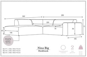 Hoekbank Nina Big links ribstof | NADUVI Collection