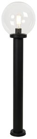 Staande buitenlamp zwart met heldere bol 100 cm IP44 - Sfera