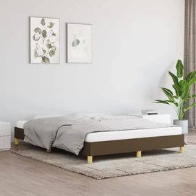 vidaXL Bedframe stof donkerbruin 160x200 cm