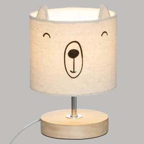Atmosphera Nachtlampje Beer Beige Linnen - E14 - Tafellamp 21 cm