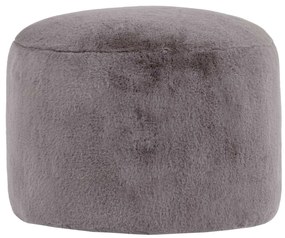 Icon Milano Rabbit Faux Fur Round Footstool Bean Bag, Light Grey