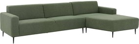Goossens Excellent Hoekbank Prato groen, stof, 3-zits, modern design