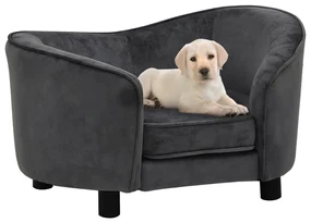 vidaXL Hondenbank 69x49x40 cm pluche donkergrijs