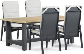 Tuinset 4 personen 200 cm Aluminium Grijs Lifestyle Garden Furniture Vivaro/San