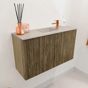 Mondiaz Joya DLux 70cm toiletmeubel dusk met wastafel faye midden 1 kraangat opalo