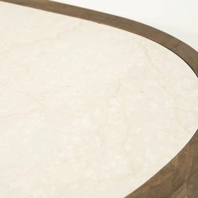 Salontafel Hout Met Marmer 60x51 Cm - 60 X 51cm.