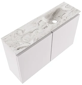 Mondiaz Ture DLux toiletmeubel 80cm cale met wastafel glace rechts zonder kraangat
