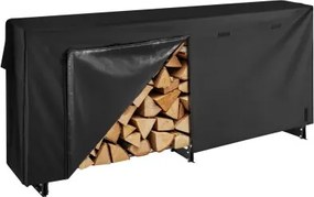 VEVOR Metalen brandhoutrek, 257x36x117 cm, Metalen brandhoutopslag, Max. draagvermogen 300 kg, Brandhoutopslag, Stapelhulp voor veranda's, terrassen en tuinen