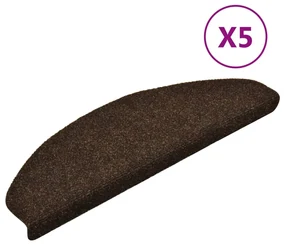 vidaXL Trapmatten zelfklevend 5 st 65x21x4 cm naaldvilt bruin