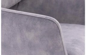 Goossens Eetkamerstoel Daisy grijs velvet stof graden draaibaar met return functie met armleuning, modern design