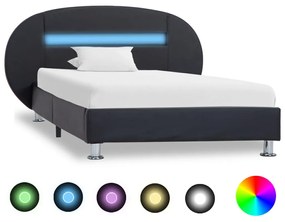 vidaXL Bedframe met LED kunstleer zwart 90x200 cm